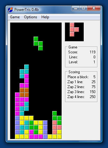 Screenshot of PowerTris