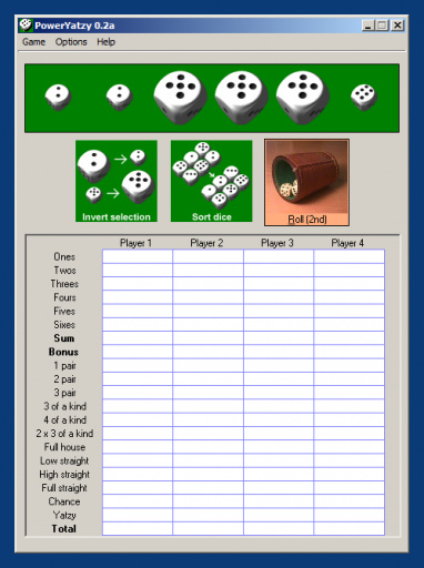 Screenshot of PowerYatzy
